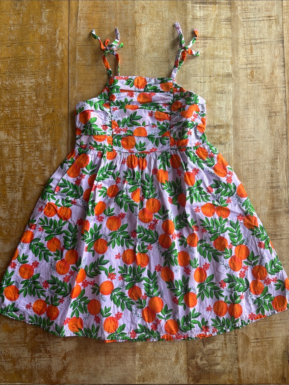 Crewcuts Girls' Orange Print Sundress size 6